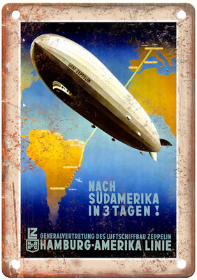 Vintage Graf Zeppelin Travel Poster Retro Look Sign T973