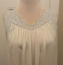 Vintage Shadowline Light Blue Lace Nightgown Gown Size M