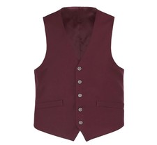 Men's Burgundy Dress Waistcoat Suit Vest Classic fit 