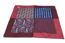 Jos A. Bank 100 Silk Pocket Square Multicolor Paisley Geometric Pattern NEW 14"