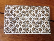 Vtg Schildkraut Brothers Beaded Gold Stars Clutch Purse Small Formal Handbag