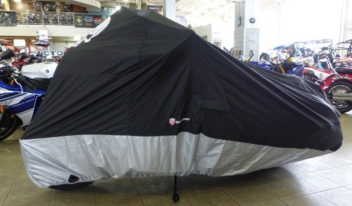 Deluxe all season Motorcycle cover SKULL logo in Black. Fits up to 108" - Picture 4 of 8