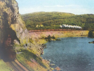 Dampfzug GoingThru Nerztunnel North Shore Lake Superior Ontario Vintage Postkarte