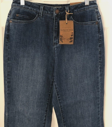 NEW! COLDWATER CREEK Jeans Sz 4 Blue Denim Straight Leg Classic Fit Pants NWT - Picture 2 of 9