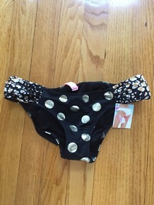 black polka dot bikini bottoms