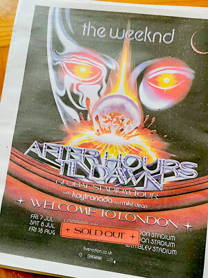 The Weeknd Tour Date Ad Live After Hours News Advert Poster Large 14x11  ROLLED