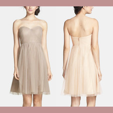 EUC Jenny Yoo [SZ 10 ] Wren Convertible Tulle Fit & Flare Dress MINK GREY #A136