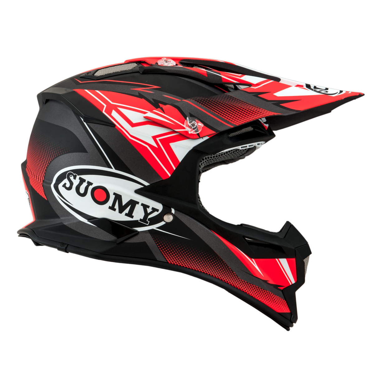Suomy Alpha Waves Matt Red MX Helmet ACU Gold Stamped Approved  SU/AL-WA-RD/SIL