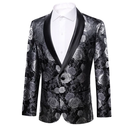 Para Hombres Floral Esmoquin Cena Chaqueta Calce Regular Chal Solapa Paisley Baile de graduación Fiesta Traje - Imagen 126 de 236