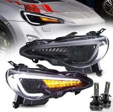VLAND Headlights + LED Bulb For Toyota GT86 Subaru BRZ LED Sequential Indicator
