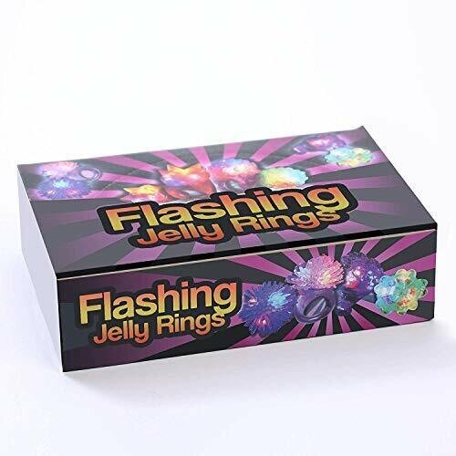 Anillos llenos de baches de jalea blanca con luz LED - Paquete de 24 por fiesta Glowz - Imagen 6 de 10
