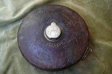Chesterman Vintage Tape Measure 100ft  Leather Case Winding  tape