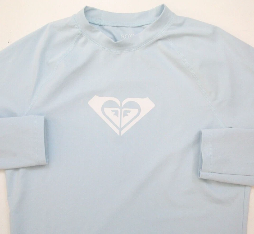 XL 14 Roxy Azul Camiseta Top Manga Larga Cuello Redondo Mezcla de Poli Para Mujer WS40 Foto 2 de 4