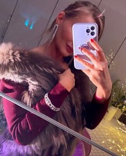 Sexy Pelzweste flauschig Echtfell braun Einheitsgröße wie NEU Waschbär Kaninchen