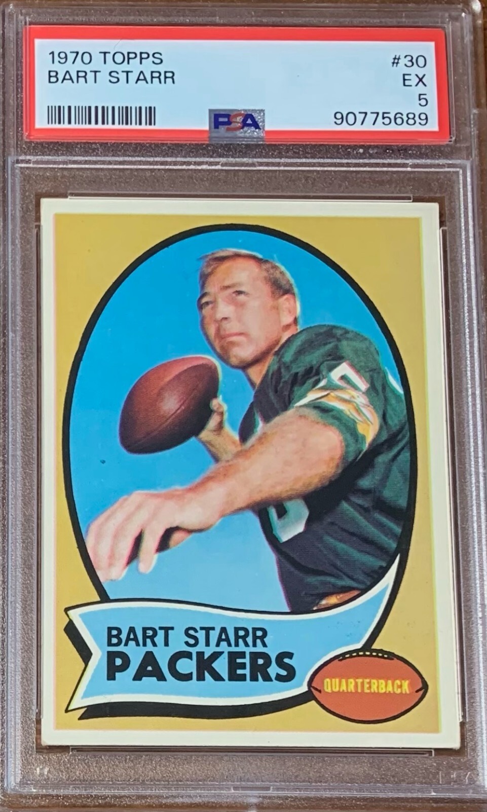 1970 Topps Football #30 Bart Starr Green Bay Packers PSA 5 Nicely Centered