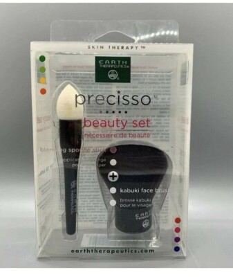 Earth Therapeutics Precisso Beauty Set - Blending Sponge & Kabuki Make-up Brush