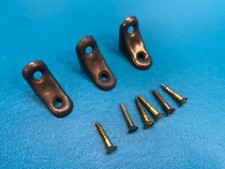 Tutore gambe sedia ottone vintage - 1 1/2" - confezione da 3 - bretelle angolari con viti ottone
