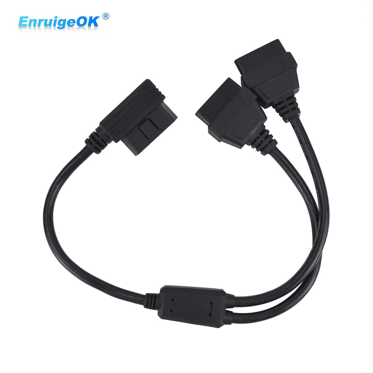 16 Pin OBD2 Male To Female Cable Splitter - Diagnostic Port Extender & Protector For Car Scanners