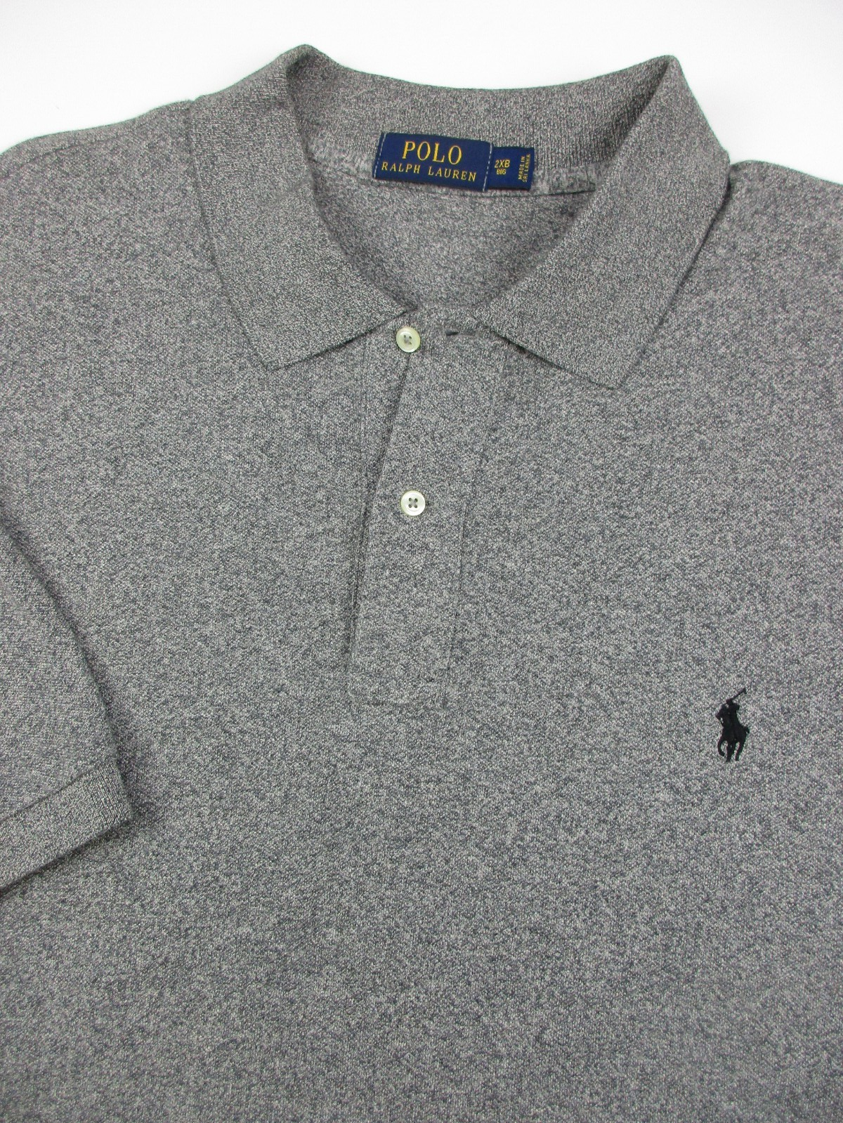 Camicia uomo 2XB Big Polo Ralph Lauren SS grigio antracite nero pony