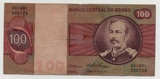BRAZIL 100 CRUZEIROS 1974 PICK 195 A LOOK SCANS