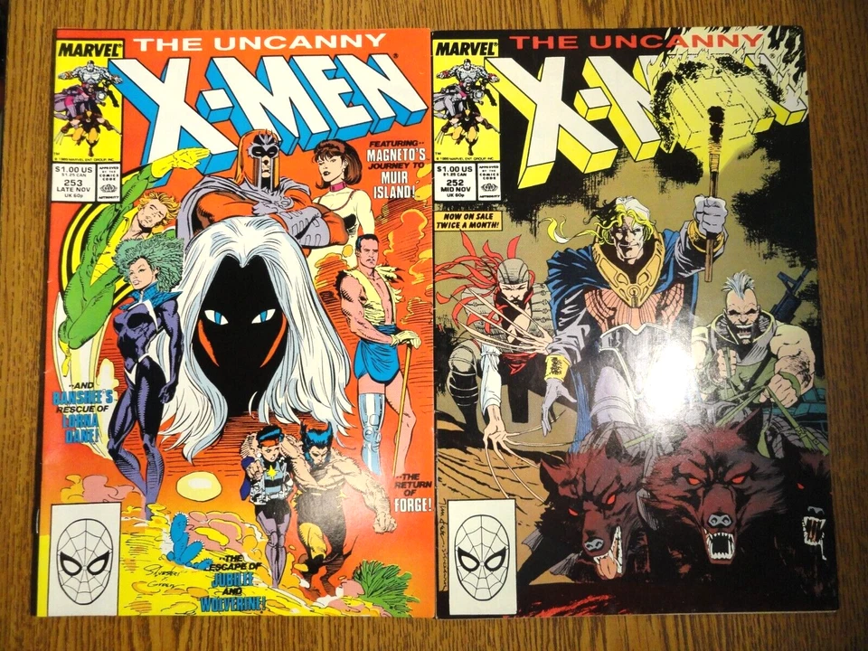 Uncanny X-Men #252 & 253 Lot De 2 Jim Lee Silvestri 1ère Impression Marvel MCU - Photo 1/1