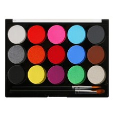 Face Paint Kit 15 Color Face Painting Palette with 2 Brushes Washable Face Paint