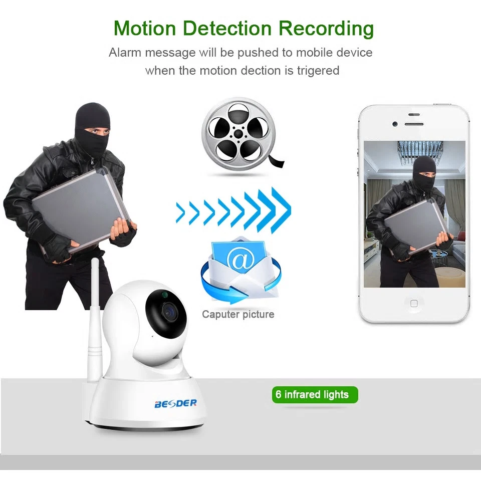 Caméra HD 1080 P SÉCURITÉ IP Deux Voies Audio Sans Fil Mini Nuit Vision Wifi SD - Photo 4/4