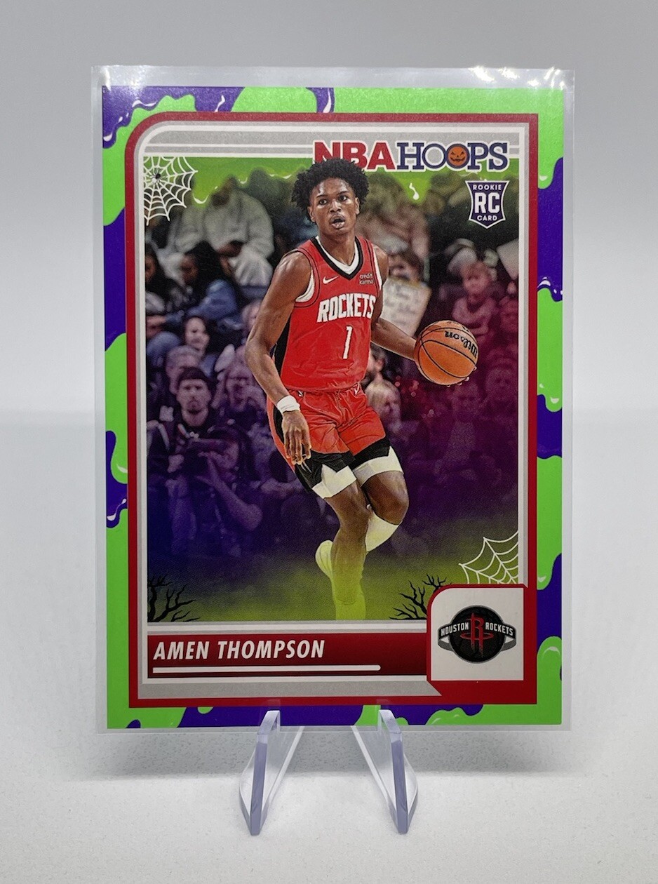 2023-24 Panini Haunted Hoops - AMEN THOMPSON - Slime Parallel (RC) #86 Rockets💎