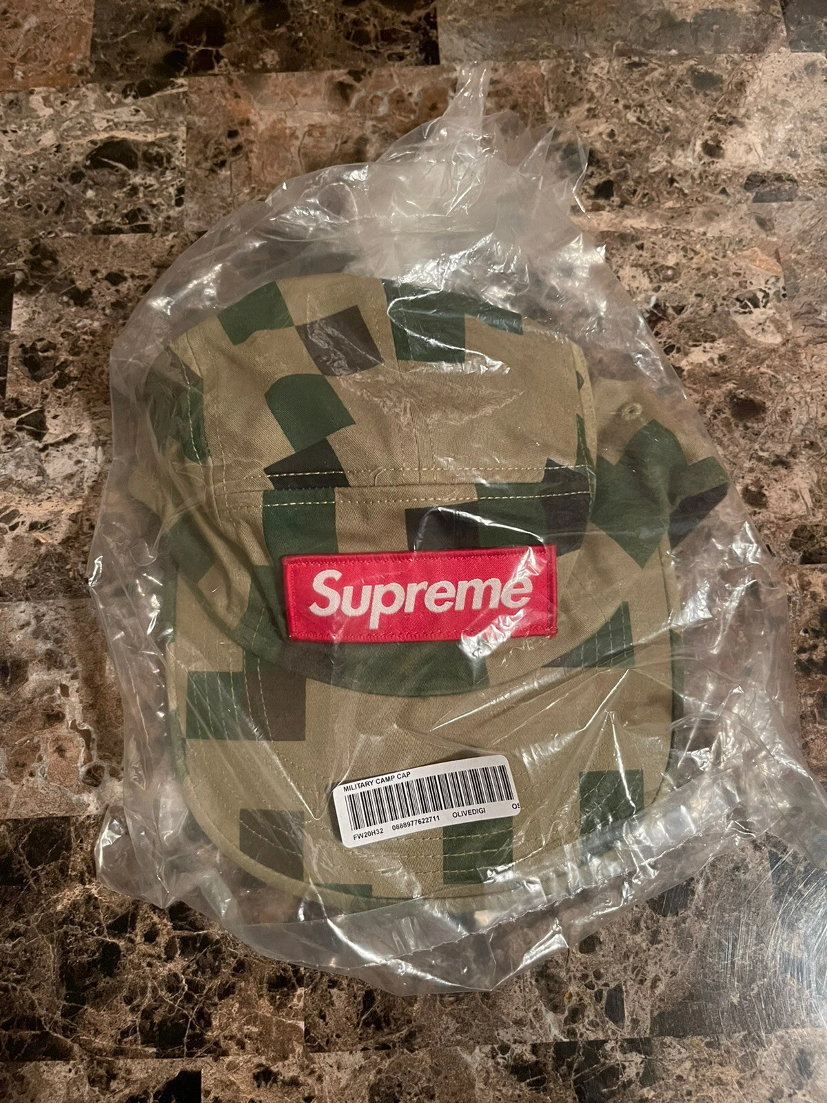*Neuf* casquette de camp militaire suprême FW20 olive Digi camouflage