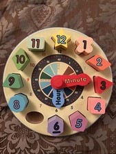 Melissa and Doug Wooden Shape Sorting Clock Puzzle