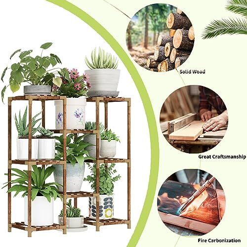 HOMKIRT Plant Stand Indoor Outdoor, 11 Tier Corner Shelf Assorted Item Shapes - Picture 58 of 60