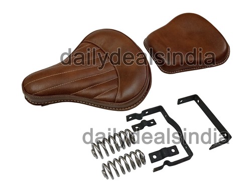 Siège Avant Arrière Pour Royal Enfield Electra - Type Classique - Cuir Noir - Neuf