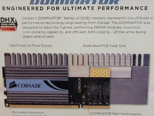 Corsair Dominator 2GB (2x1GB) DDR2 PC2-8500 C5 1066MHz CM2X1024-8500C5D - Image 3 of 3