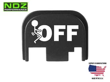 NDZ Glock Gen 1-4 17 19 Aluminum Slide Cover Back Plate - F Off Stickman