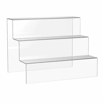 ISD Retail Riser/Bridge 3 Step Display Acrylic Clear Black or White Choice 4 Sizes