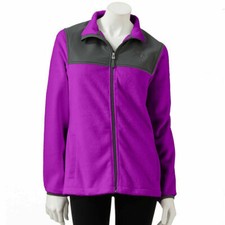 FILA SPORT  Women's Core Essentials Purple Biella Performance Fleece Jacket-Sz S