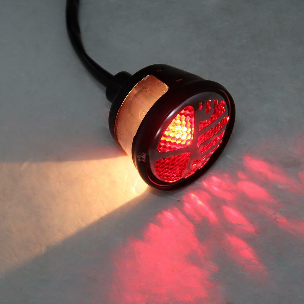 Vintage Style Red Glass Tail Light Lens For Hot Rod Motorcycles & Bobber Bikes - Harley Custom