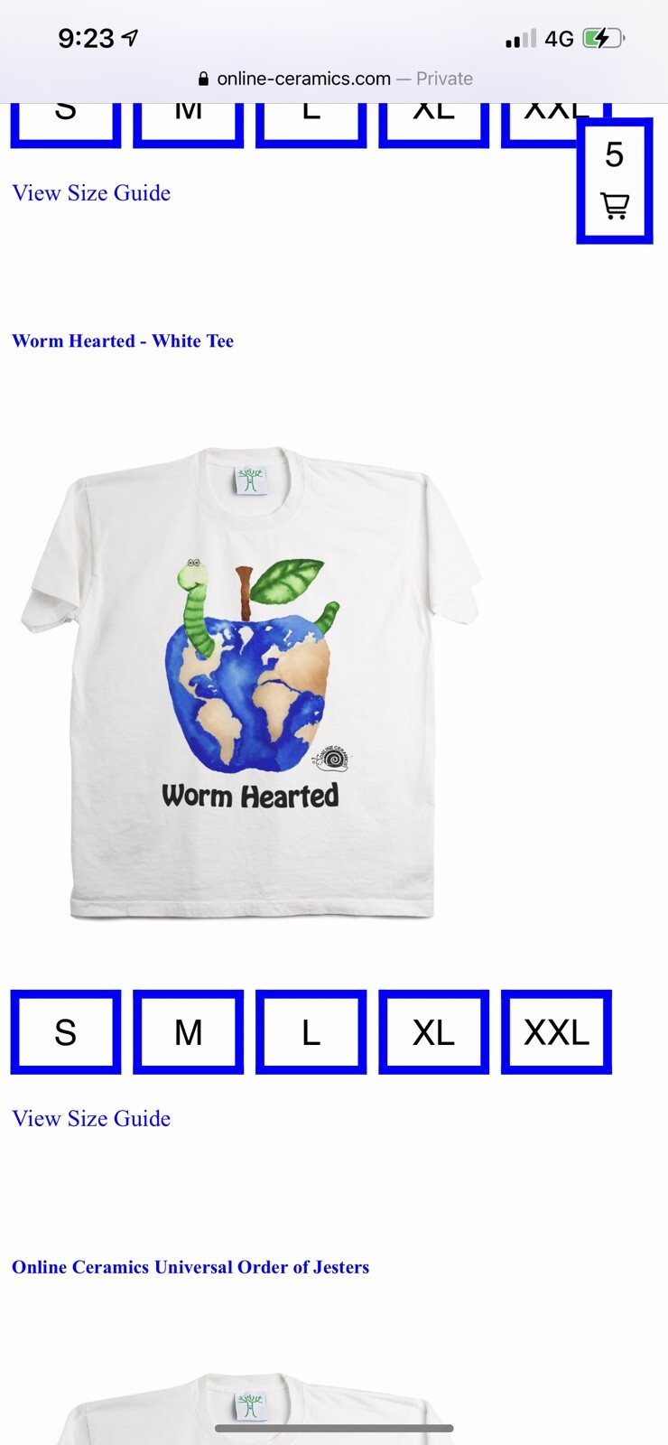 Online Ceramics Worm Hearted Tee in Large - Soft Vintage Style-image