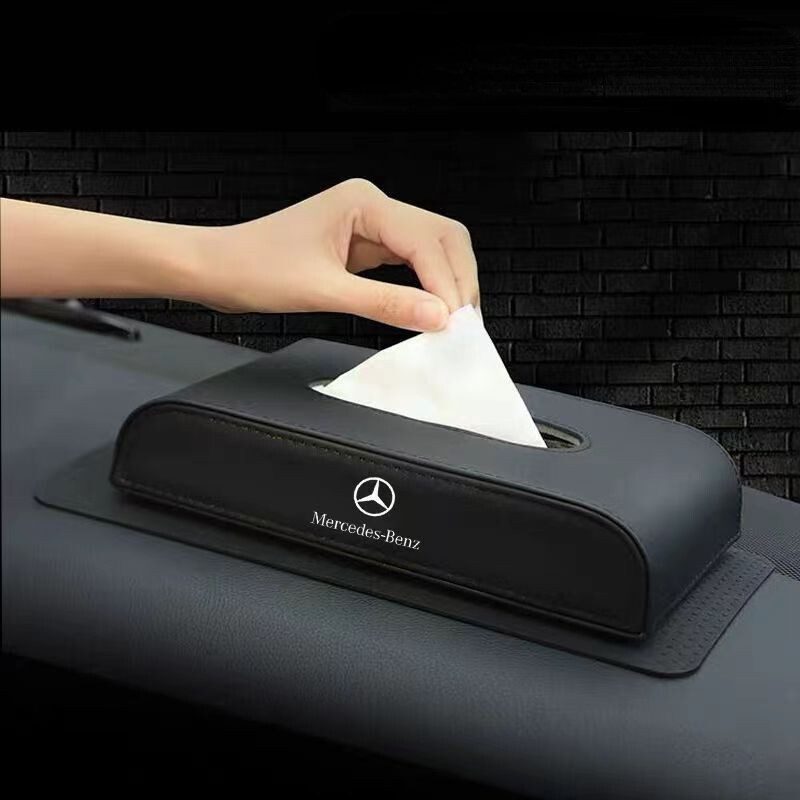 Car Leather Tissue Box Rest Napkin Box Suitable for Mercedes Benz