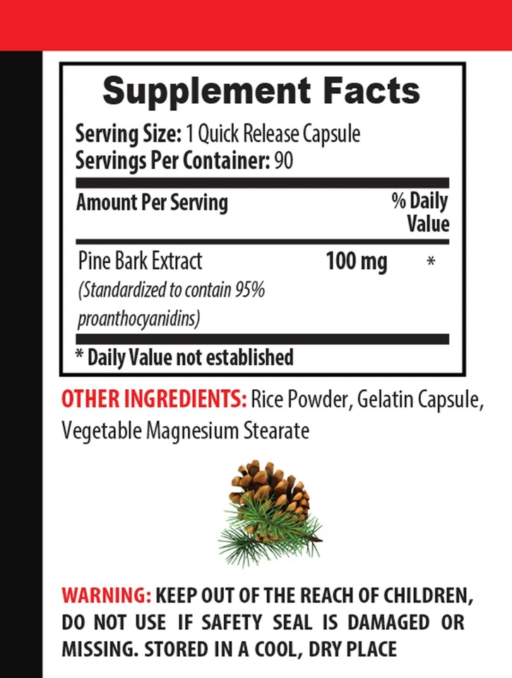 Apoyo a la salud del corazón - EXTRACTO DE CORTEZA DE PINO - vitamina C antioxidante 2B Foto 2 de 4