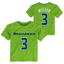Outerstuff NFL Toddlers Seattle Seahawks Russell Wilson #3 Player Tee, Green