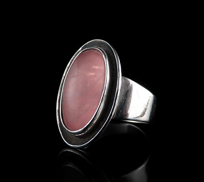 Denmark N.E.FROM Designer Silberring Rosenquarz 925 Silber Größe 52 / 16,5mm