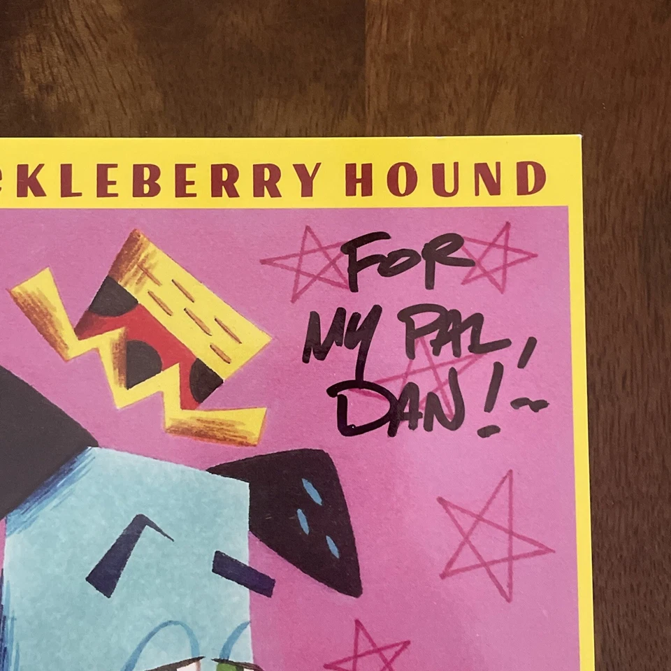 RARE AUTOGRAPH HANNA BARBERA ARTWORK PATRICK OWSLEY SIGNED HUCKLEBERRY HOUND - Image 2 of 4