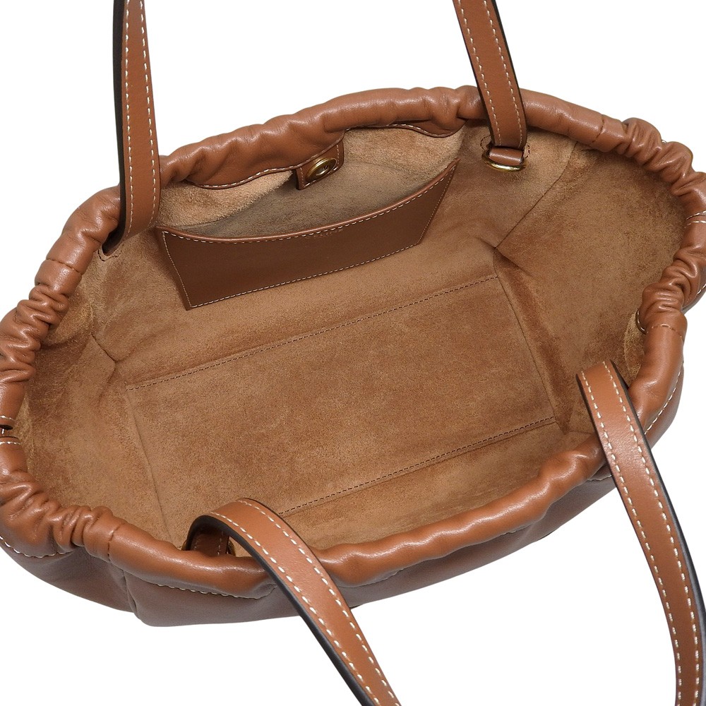 CELINE Triomphe Small Hippo Drawstring Cuir Shoulder Bag leather Brown image 7