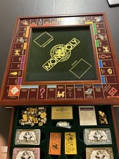 1991 FRANKLIN MINT MONOPOLY Deluxe Wood Board Game Collector's Edition