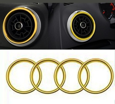 4X For Audi A3 S3 2015-20 Gold Aluminum Dashboard Air Vent Outer Ring Cover Trim