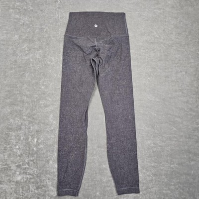 Lululemon Align Pants Womens 4 Gray Textured High Rise Ankle Leggings Yoga