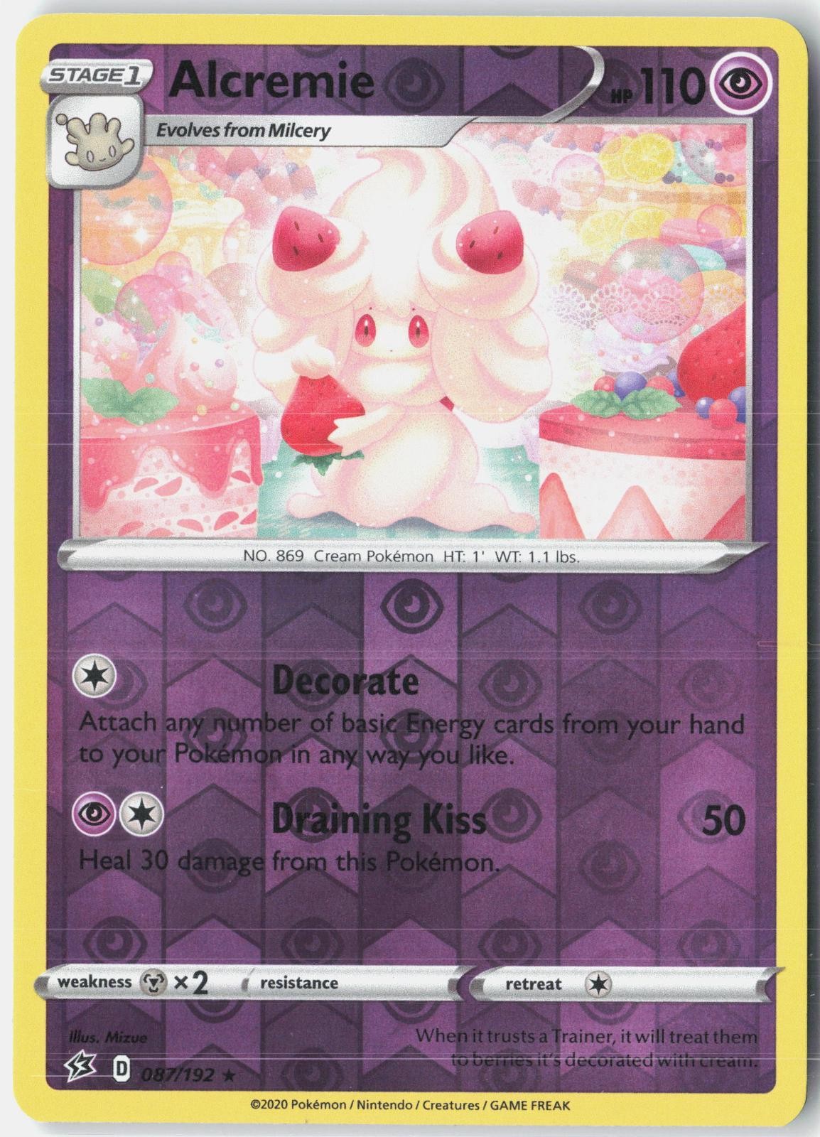 Alcremie 087/192 Rare Rebel Clash Pokemon Reverse Holo Lightly Played