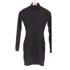 Naked Wardrobe Black Turtleneck Long Sleeve Mini Bodycon Dress Small