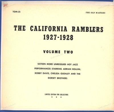 California Ramblers - Volume Two 1927-1928 US LP Green translucent Vinyl '´